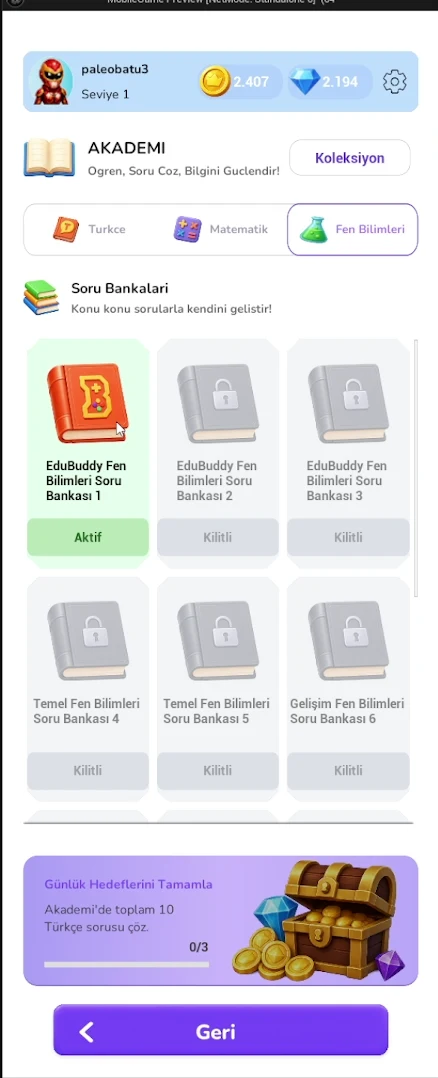 EduBudy Akademi’nin gerçek soru bankası kataloğu